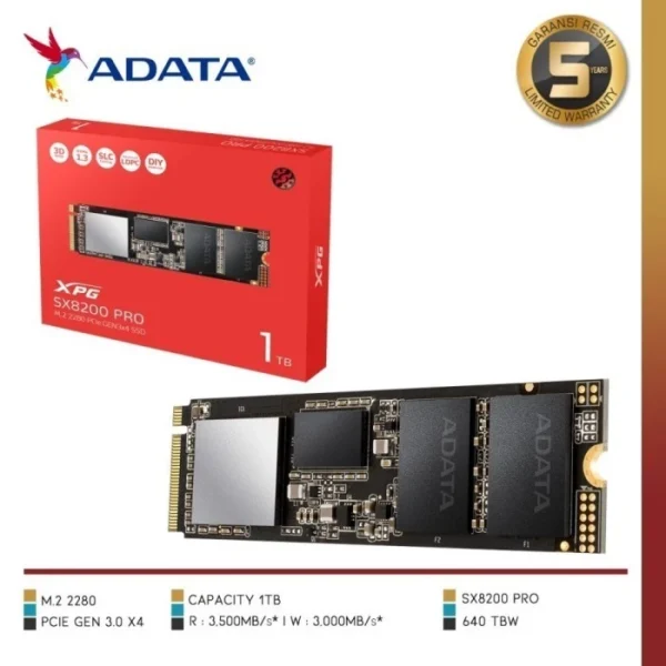 SSD Adata XPG SX8200 PRO 1TB M.2 NVMe / XPG SX 8200 PRO 1 TB